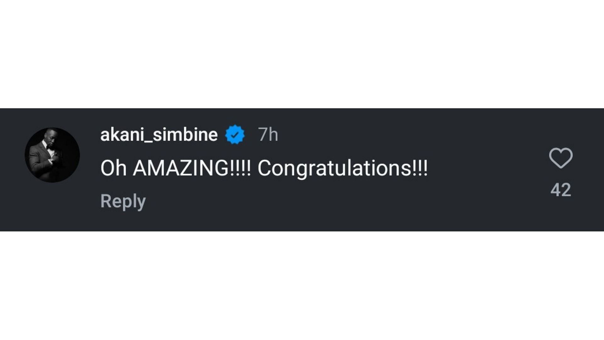 Simbine's comment on Kambundji's post (Image via: Kambundji's Instagram)
